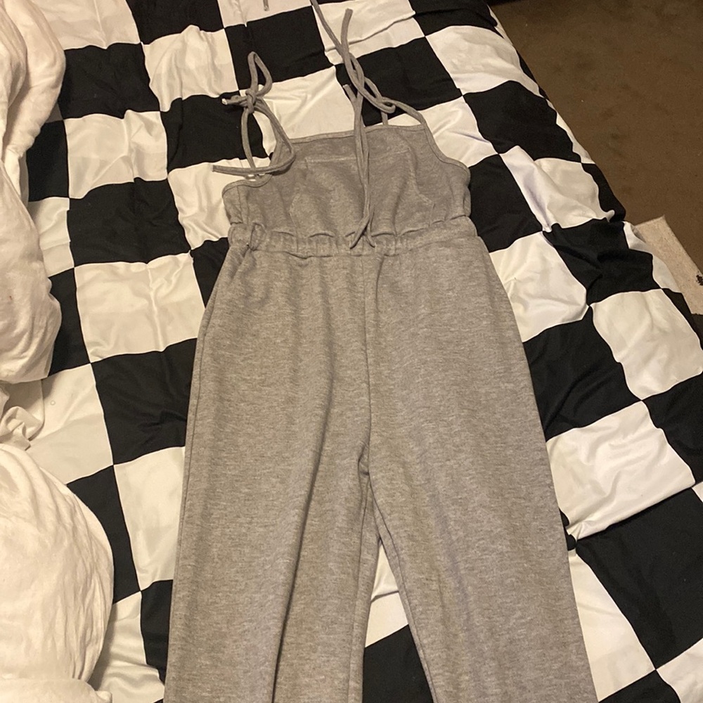 grey jumpsuit
